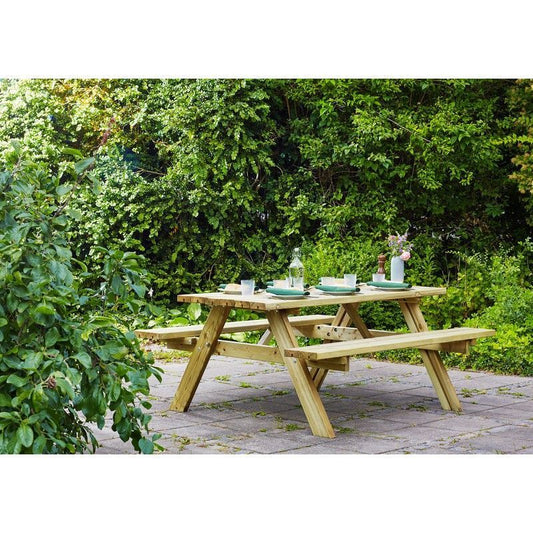 EKJU Fold Up Picnic Table - 6 Seat Green Tint by EKJU