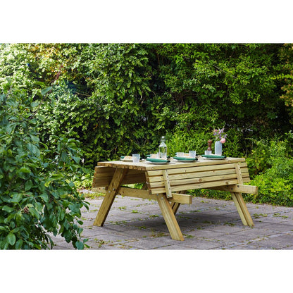 EKJU Fold Up Picnic Table - 6 Seat Green Tint by EKJU