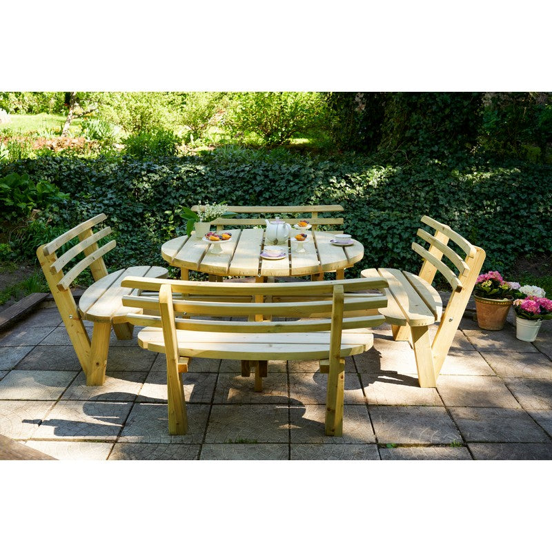 EKJU Relaxing Picnic Table - 8 Seat Green Tint by EKJU