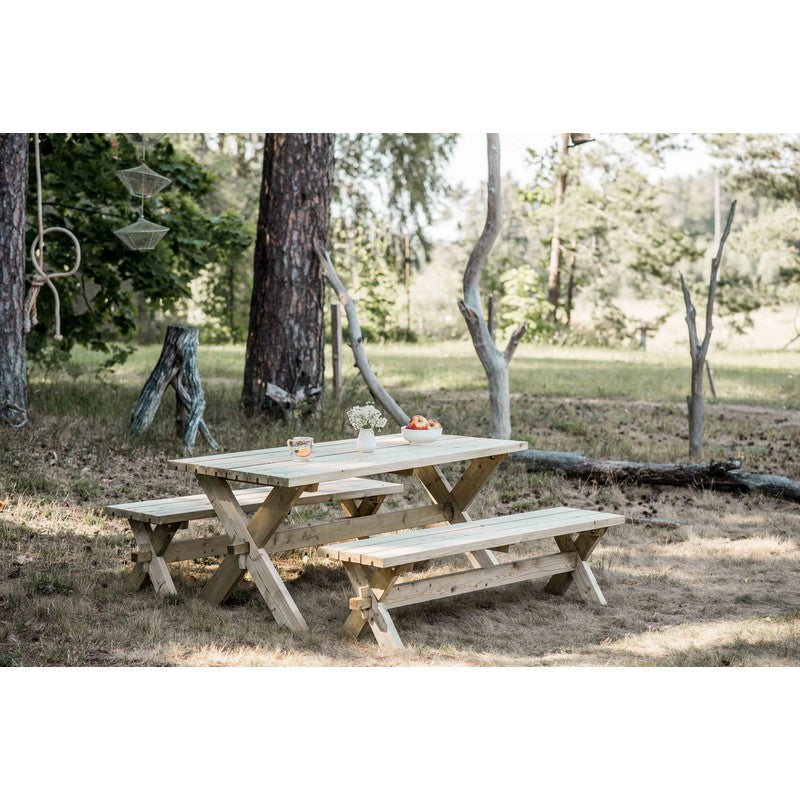 EKJU Retro Picnic Table - 6 Seat Green Tint by EKJU