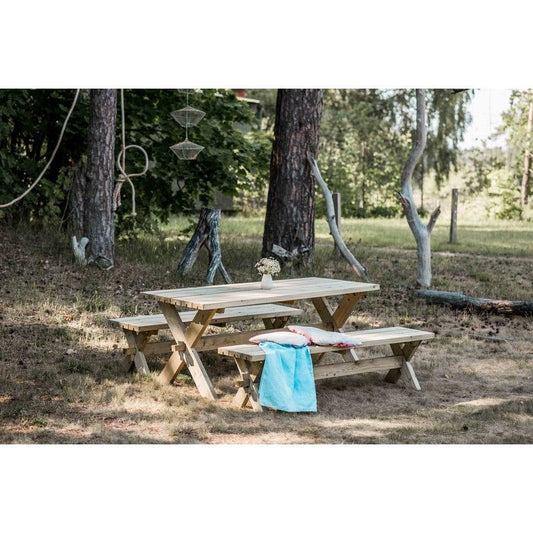 EKJU Retro Picnic Table - 6 Seat Green Tint by EKJU