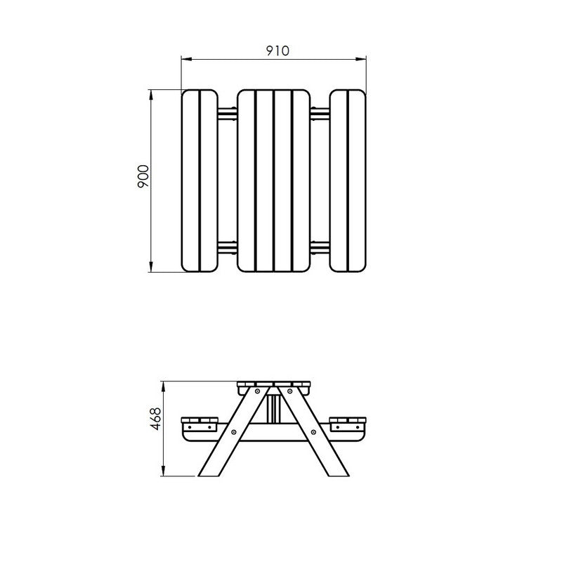 EKJU Kids Picnic Table - 4 Seat Green Tint by EKJU