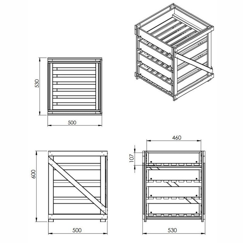 EKJU Four Drawer Potting Table - Brown by EKJU