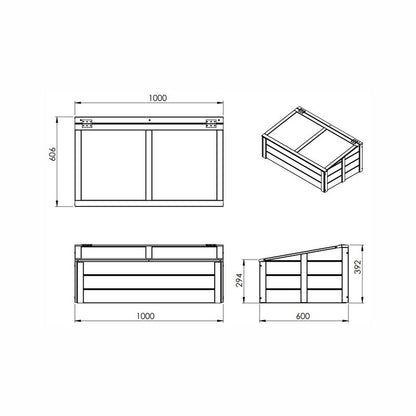 EKJU Rised Bed Greenhouse - Green Tint by EKJU