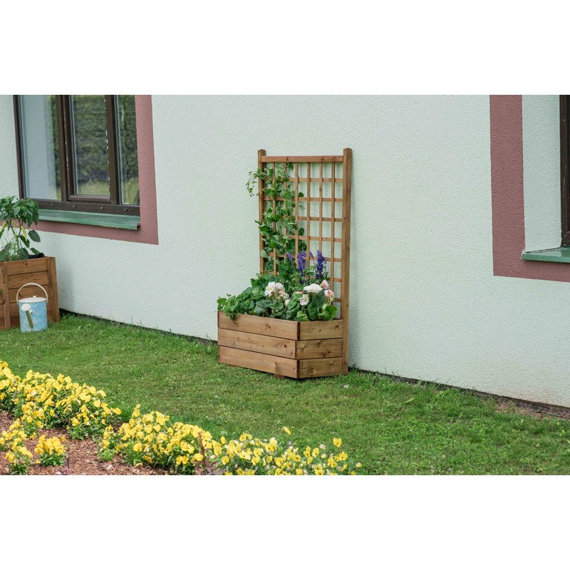 EKJU Flower Box Planter Trellis - Brown by EKJU