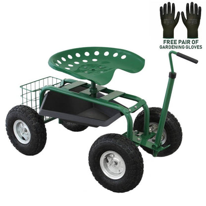 Raven Heavy Duty Wheeled Garden Cart Seat by Raven