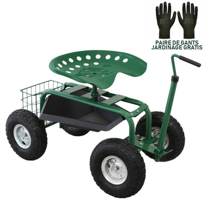 Raven Heavy Duty Wheeled Garden Cart Seat by Raven