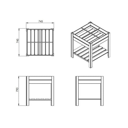 EKJU Four Section Raised Planter - Brown by EKJU