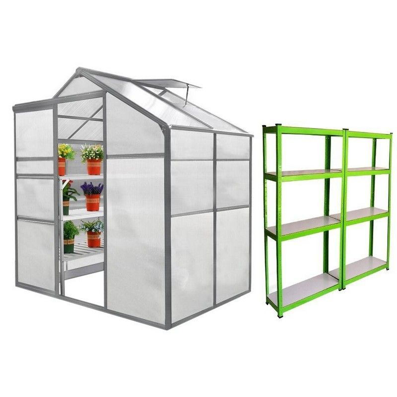 Raven Raven Crescive 6' x 4' Apex Greenhouse & Racking Set - Classic Polycarbonate