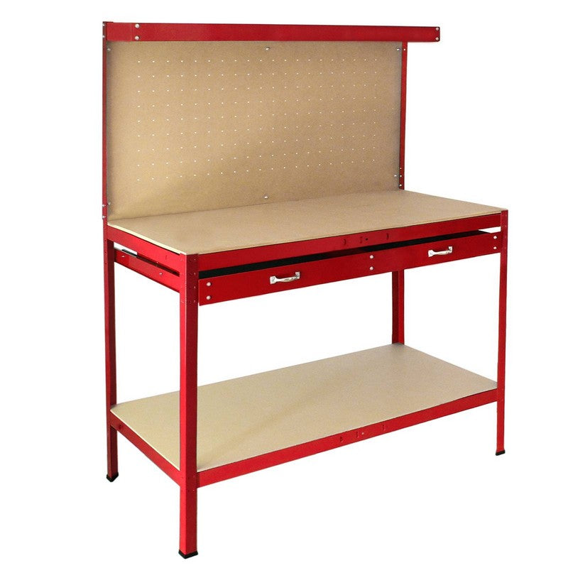 Raven Raven Q-Rax 3' 11" x 1' 11" Not Applicable Workbench with Pegboard, Drawer & Light - Classic