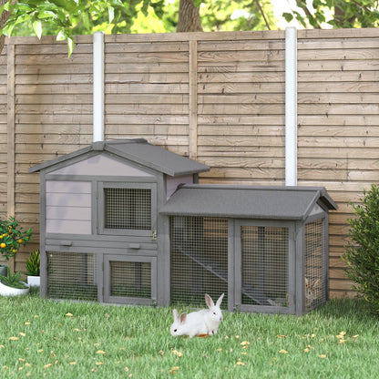 PawHut Wooden Rabbit Hutch Outdoor