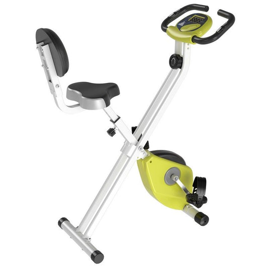 Homcom Homcom Steel Manual Stationary Bike Resistance Exercise Bike w/ LCD Monitor Yellow