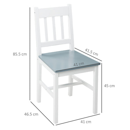 Dining Chairs Set Of 2 Kitchen Chair With Slat Back Pine Wood Structure For Living Room And Dining Room White