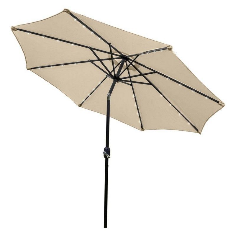 Raven Solar LED Tilt Garden Parasol by Raven - 2.7M Beige