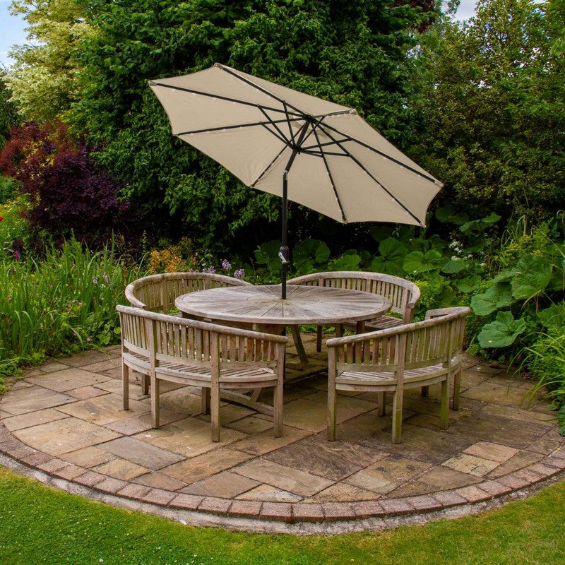 Raven Solar LED Tilt Garden Parasol by Raven - 2.7M Beige