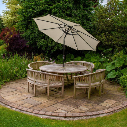 Raven Solar LED Tilt Garden Parasol by Raven - 2.7M Cream