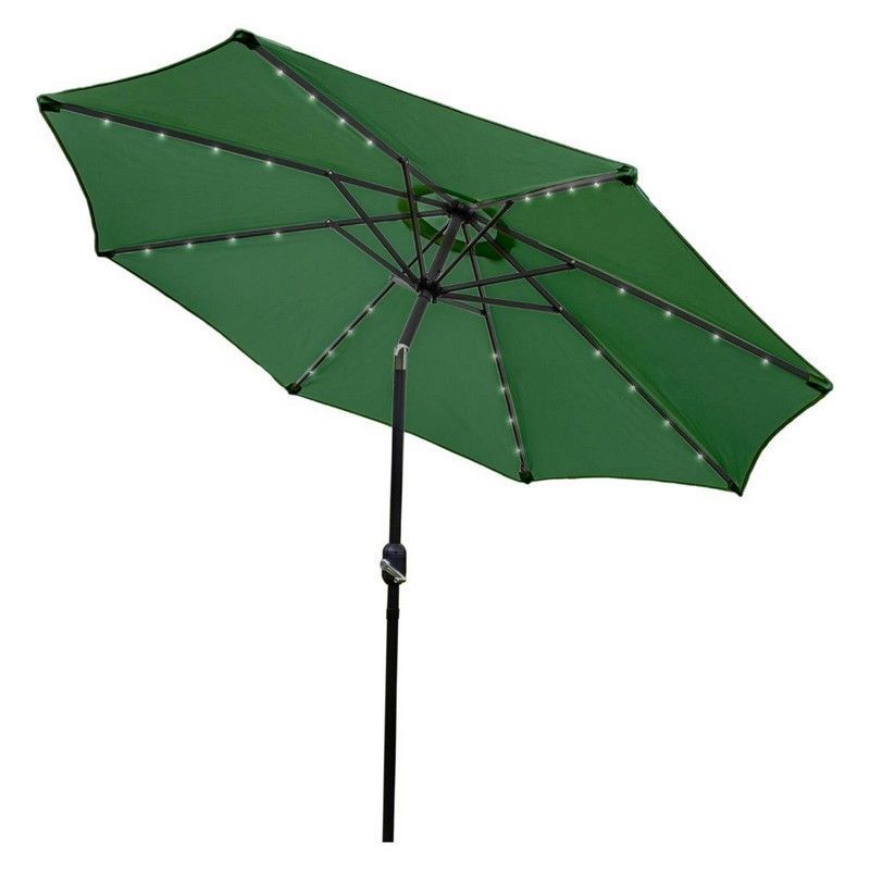 Raven Solar LED Tilt Garden Parasol by Raven - 2.7M Green