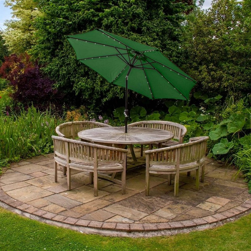 Raven Solar LED Tilt Garden Parasol by Raven - 2.7M Green