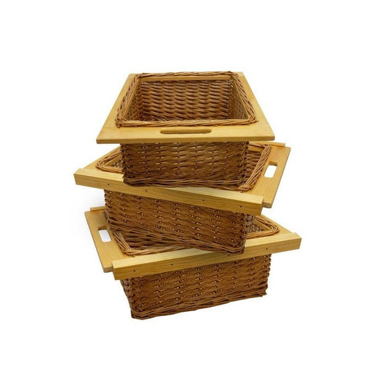 Raven Wicker Kitchen Baskets 3 Drawers 30cm - Brown Set Of Three 50cm Wicker Kitchen by Raven