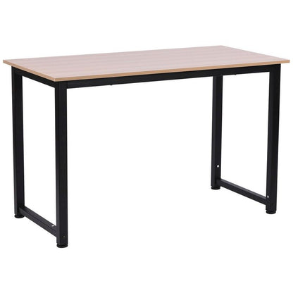 Homcom Homcom Computer Desk With Black Metal Frame Medium-Density Fibreboard 120W X 60D X 76H cm-Oak Grain Tone