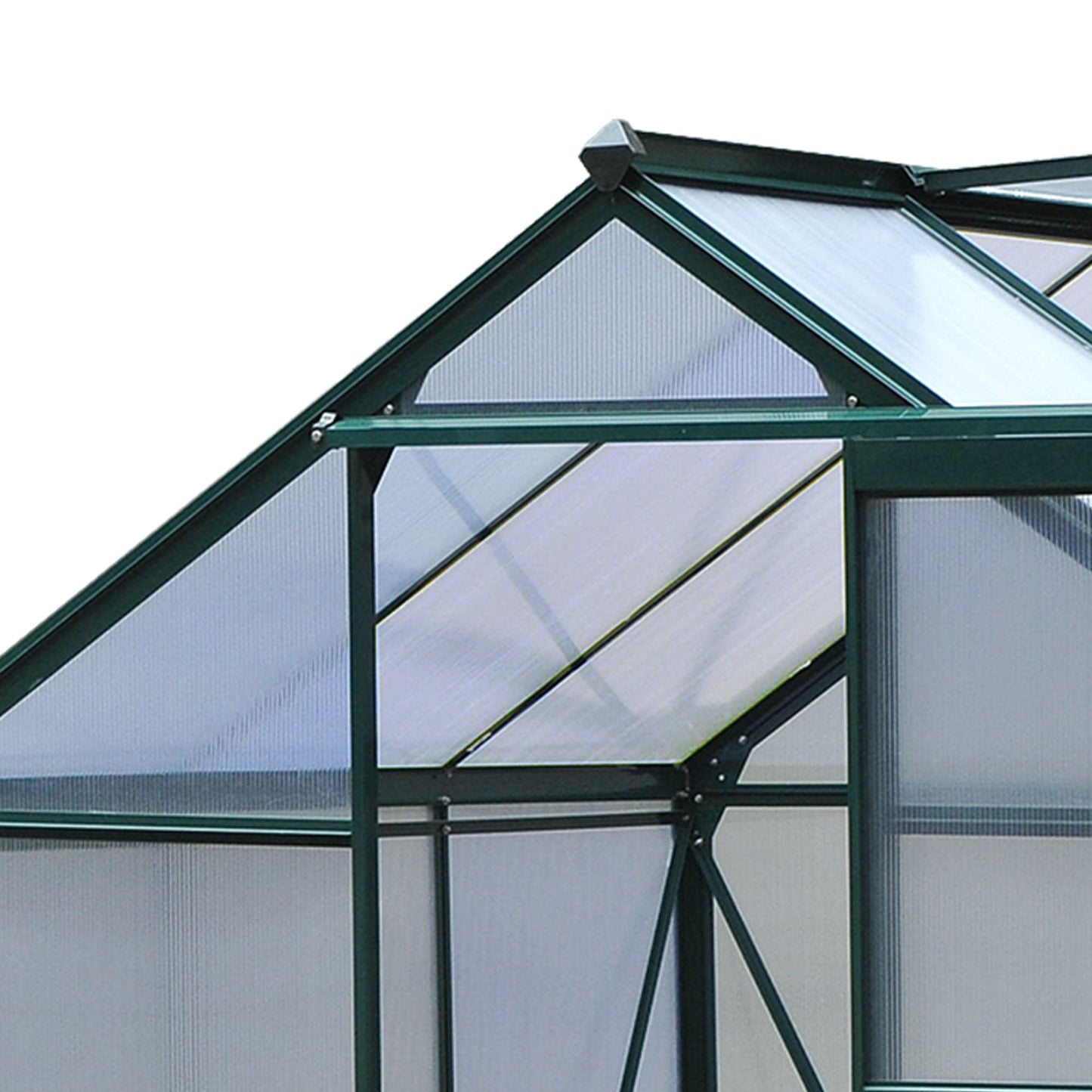 Clear Polycarbonate Greenhouse Large Walk-In Green House Garden Plants Grow Galvanized Base Aluminium Frame w/ Slide Door 6 x 6ft