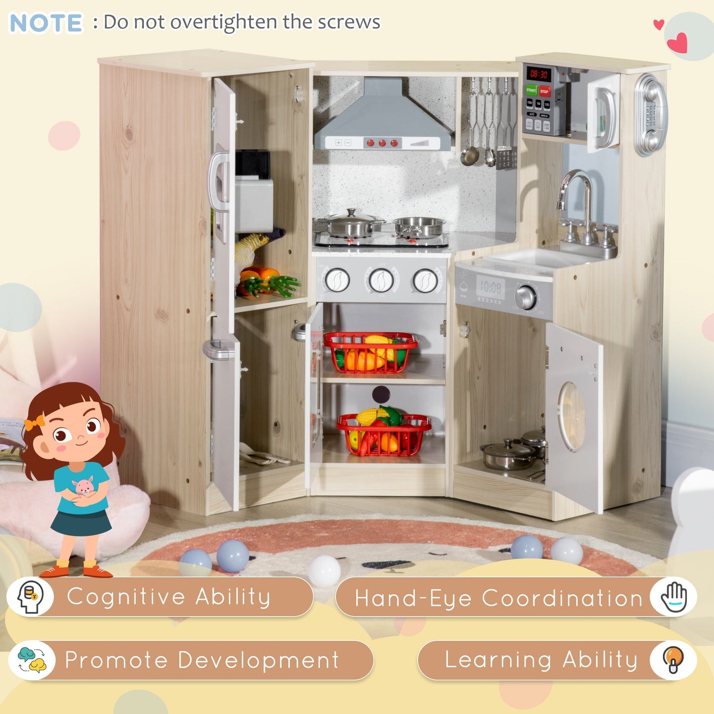 Toy Kitchen for Kids with Role Play Accessories