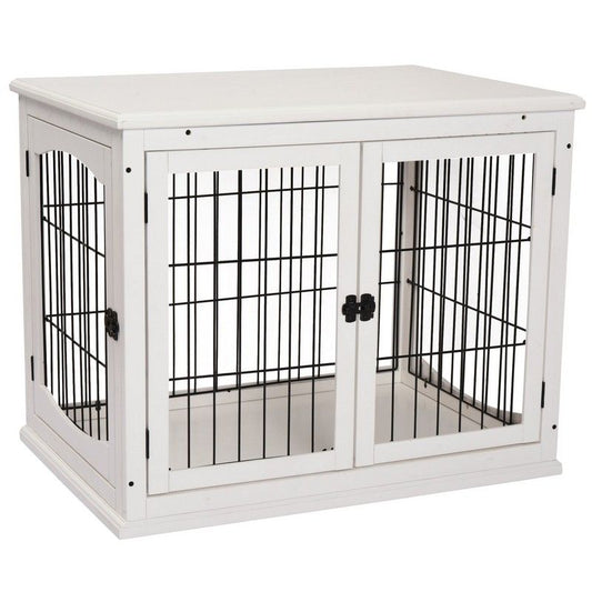 PawHut Pawhut Medium-Density Fibreboard 3-Door Small Indoor Pet Cage White