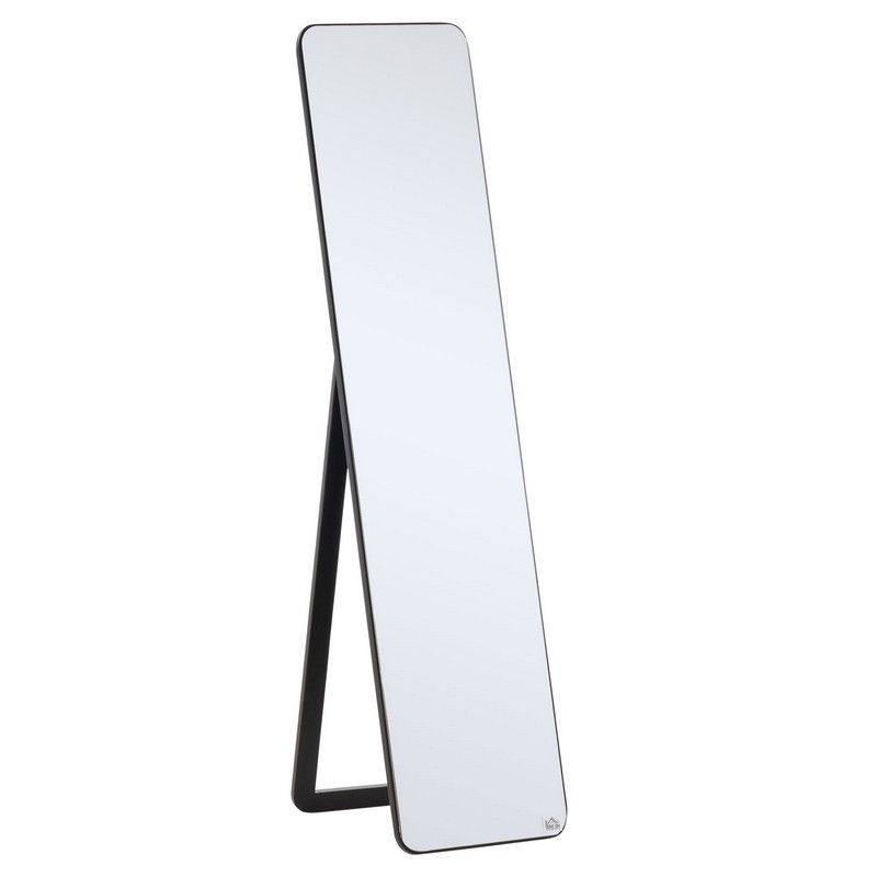 Homcom Homcom Full Length Mirror Floor Standing or Wall Mount Dressing Mirror Bedroom Black