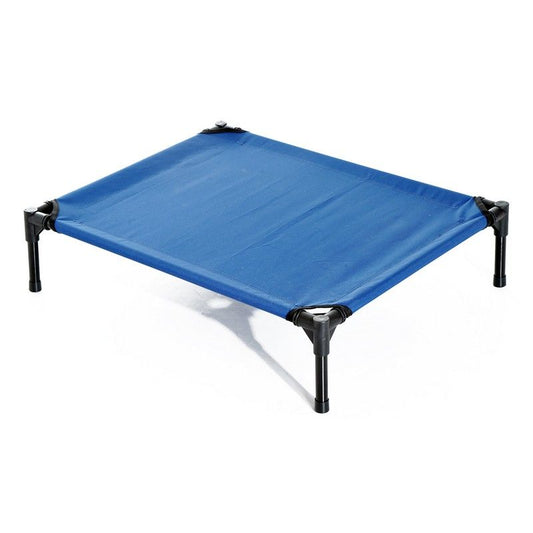 PawHut Pawhut Raised Dog Bed Cat Elevated Lifted Portable Camping With Metal Frame Blue (Medium)