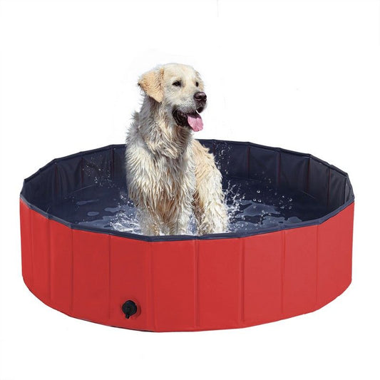 PawHut Pawhut Foldable Dog Paddling Pool Pet Cat Swimming Pool Indoor/Outdoor Collapsible Summer Bathing Tub Shower Tub Puppy Washer (?120 30H cm