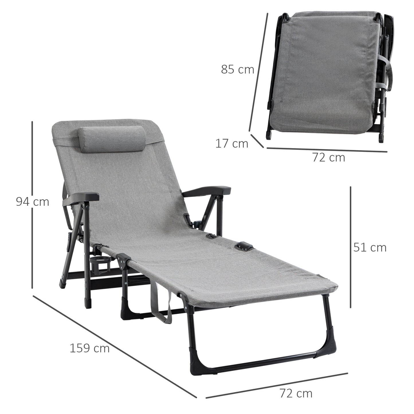 Outsunny Folding Chaise Lounge Chair