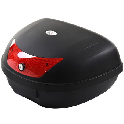 Homcom Homcom 48L Streamline Plastic Motorcycle Trunk w/ Reflector Red/Black