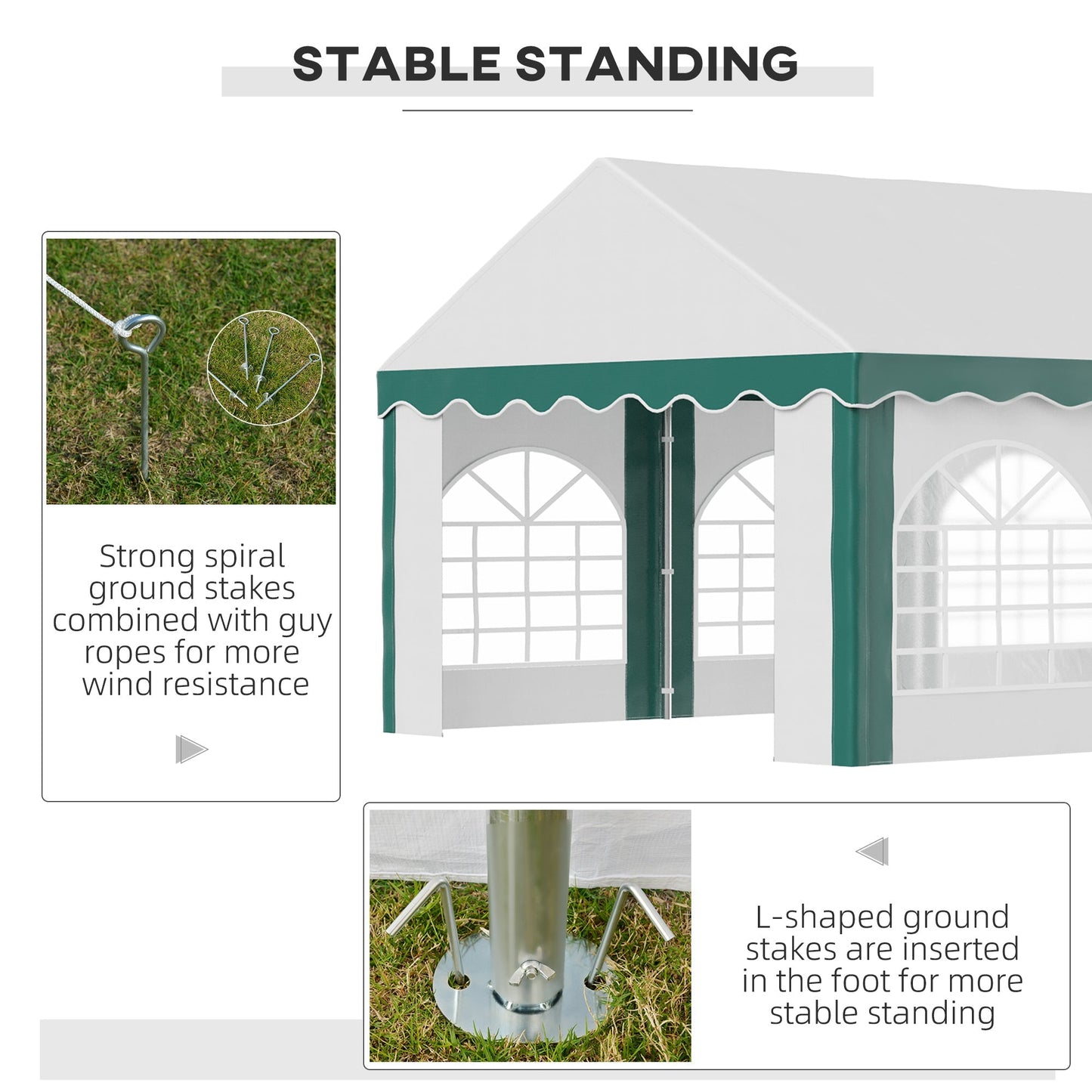 6 x 4m Garden Gazebo with Sides