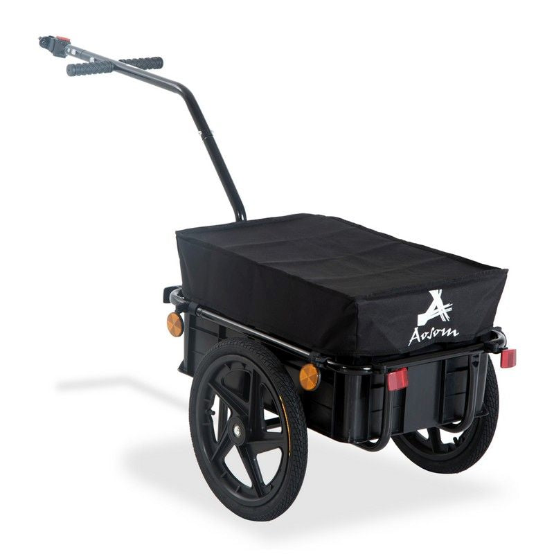 Homcom Homcom Cargo Trailer Bike Stroller Garden Trolley W/Carrier Utility Luggage & Wheels Black