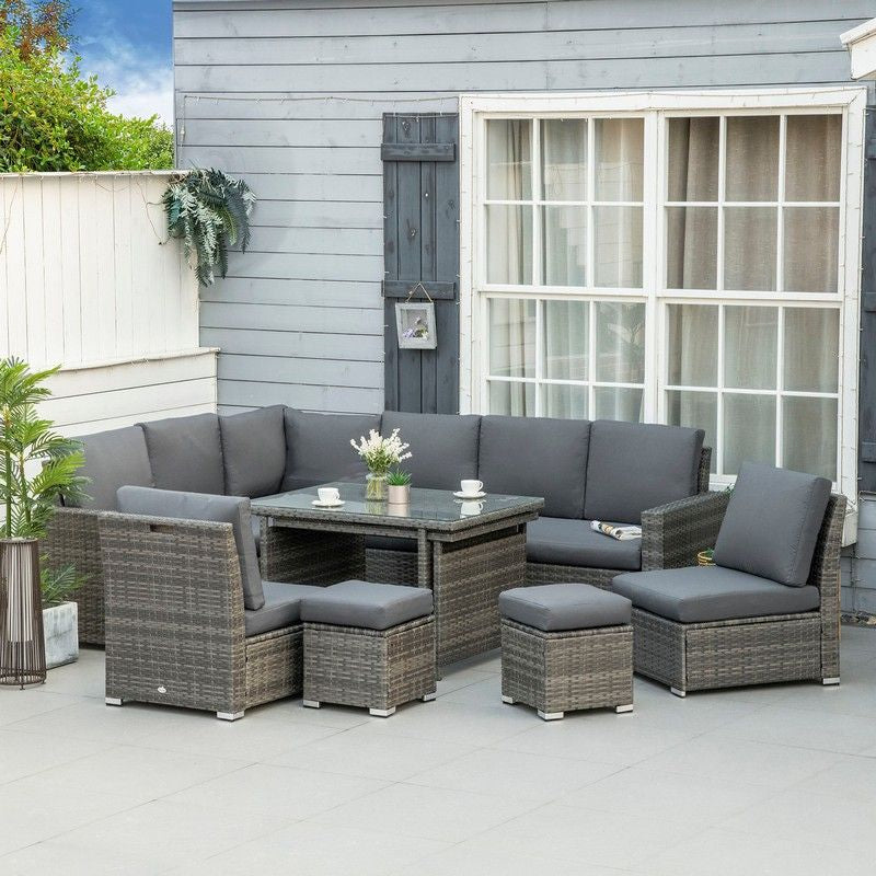 Outsunny Outsunny Seven-Piece Rattan Garden Sofa Set