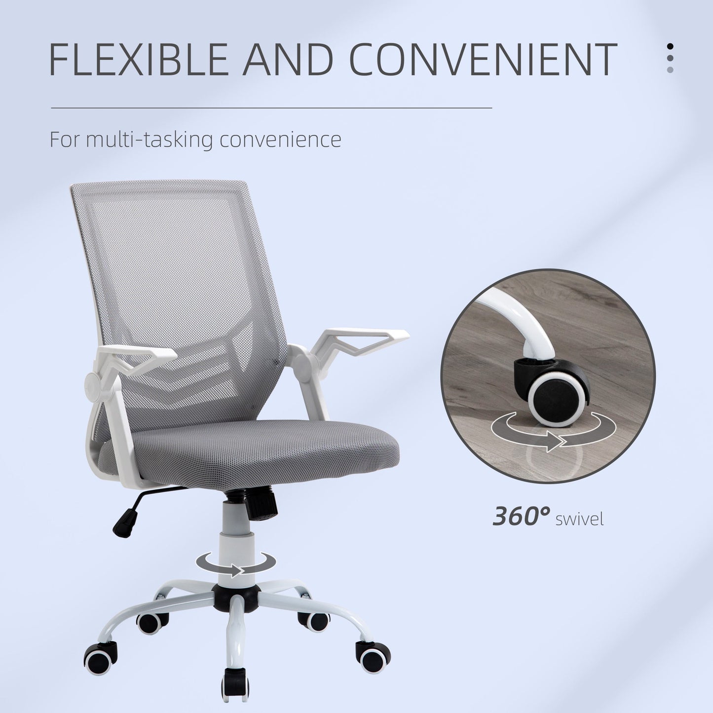 Vinsetto Mesh Office Chair Swivel Task Computer Desk Chair for Home with Lumbar Back Support