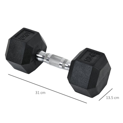 2x10kg Hex Dumbbells Set Rubber Dumbbells Weight Lifting Equipment Fitness Home Gym