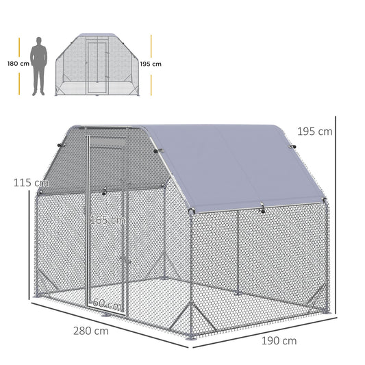 PawHut Chicken Run with Roof