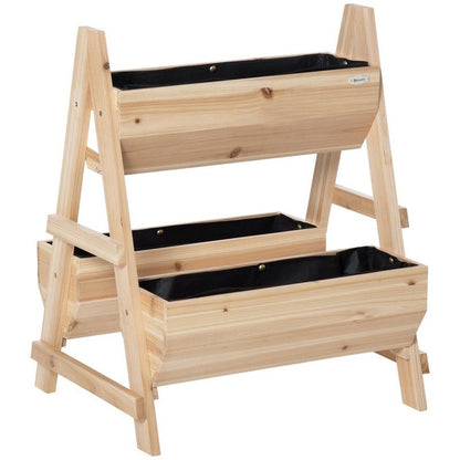 Outsunny Outsunny 68cm X 57.5cm X 80.5cm 51L Wood Raised Garden Bed