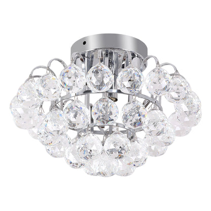 30x30cm K9 Crystal Droplets Ceiling Pendant Light Silver