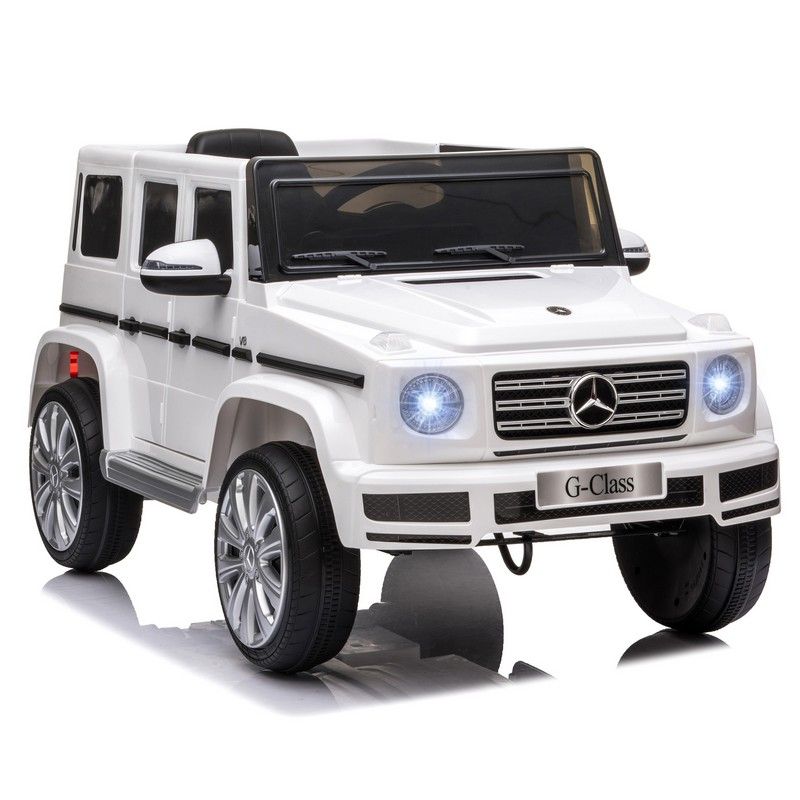 Homcom Homcom Compatible 12V Battery-powered 2 Motors Kids Electric Ride On Car Mercedes Benz G500 Toy with Parental Remote Control Music Lights MP3 Suspension Wheels for 3-8 Years Old White