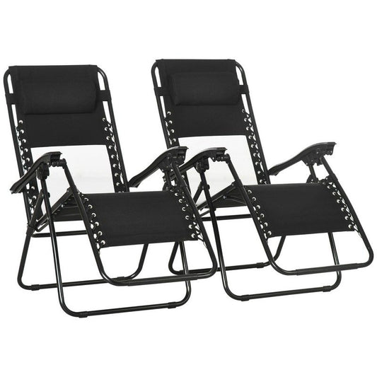 Outsunny Outsunny Garden Recliner Chairs Set of 2