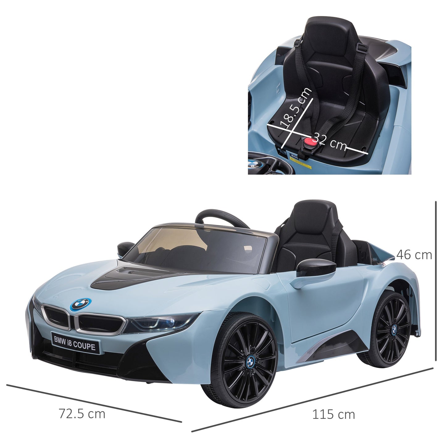 Kids 6V Battery PP Licensed BMW Ride On Car Blue