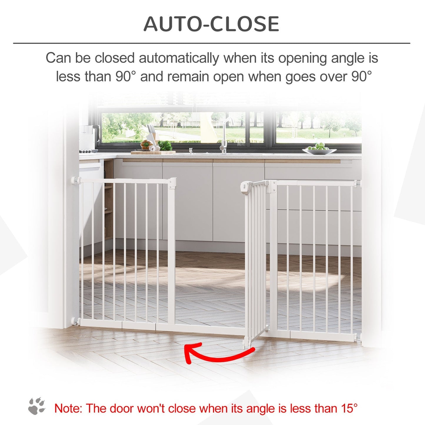 Pawhut Adjustable Safety Gate Dog Barrier For Doorways