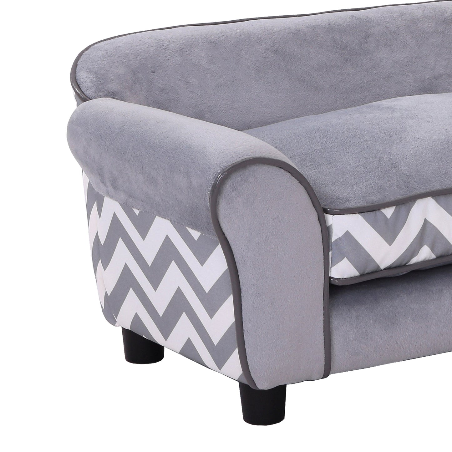 PawHut Velvet-Feel Small Dog Pet Bed - Grey