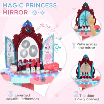 31 PCS Kids Dressing Table Set with Magic Princess Mirror