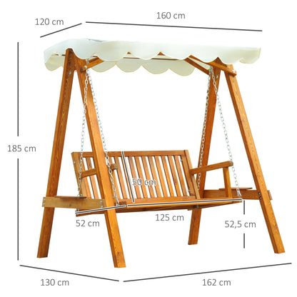 2 Seater Garden Swing Seat Wooden Swing Chair Outdoor Hammock Bench Furniture