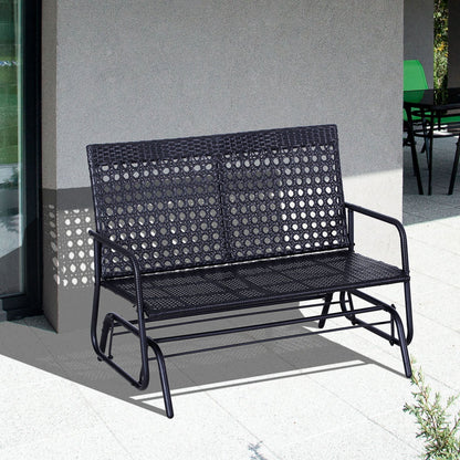 2 Seater PE Rattan Glider Bench