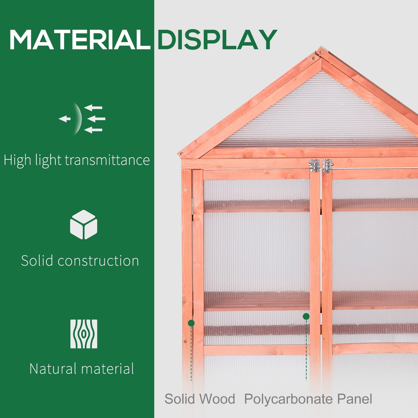 80 x 47 x 138cm Garden Cold Frame Polycarbonate Greenhouse with Adjustable Shelves