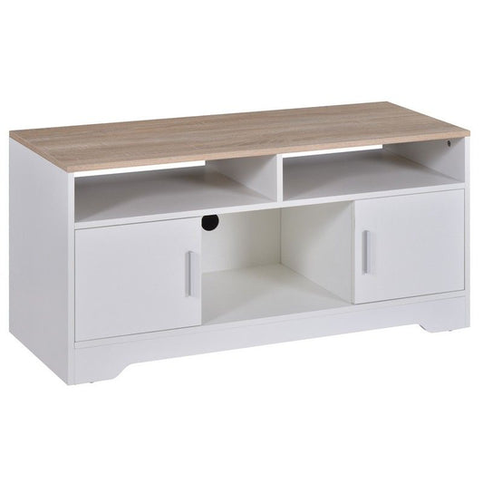 Homcom Boxy Tv Stand With Wood-Effect Table Top